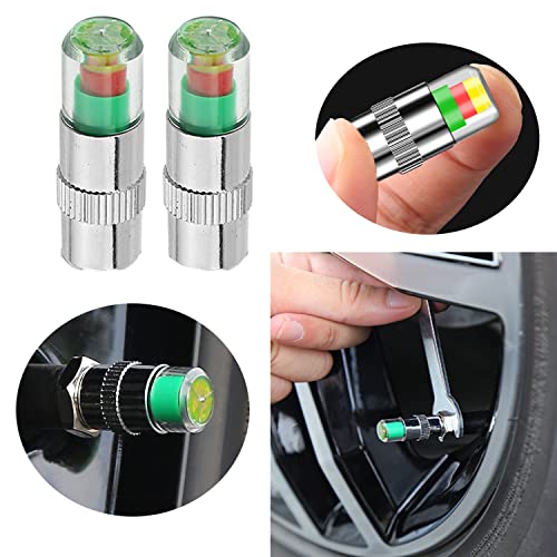 12pcs Car tire Pressure Monitor Valve stem Cap Sensor Indicator, 2.4Bar 36PSI Pressure Monitor Tire Valve Stem Caps with 3-Color Eye Alert for Cars, Motorcycles, Bicycles.