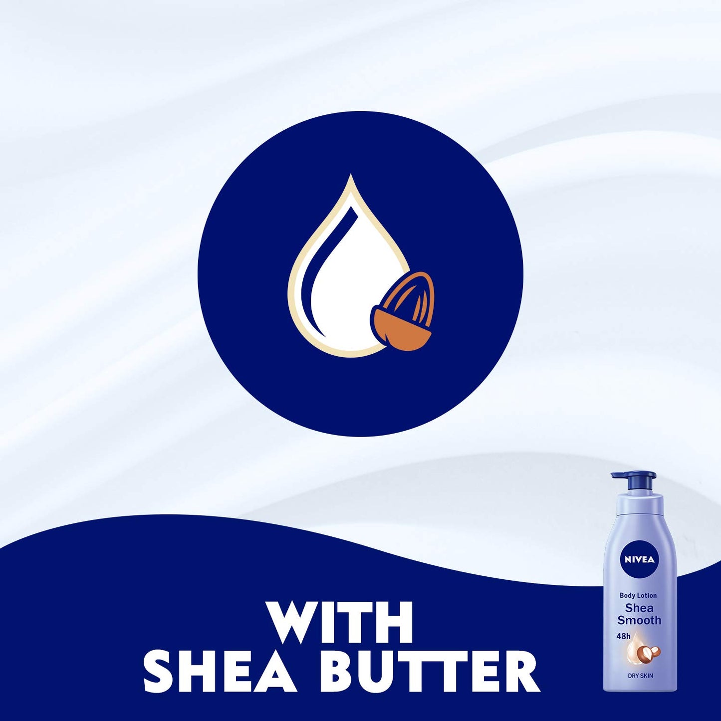 NIVEA Body Lotion Dry Skin, Moisturizing Shea Smooth Shea Butter, 2x400ml