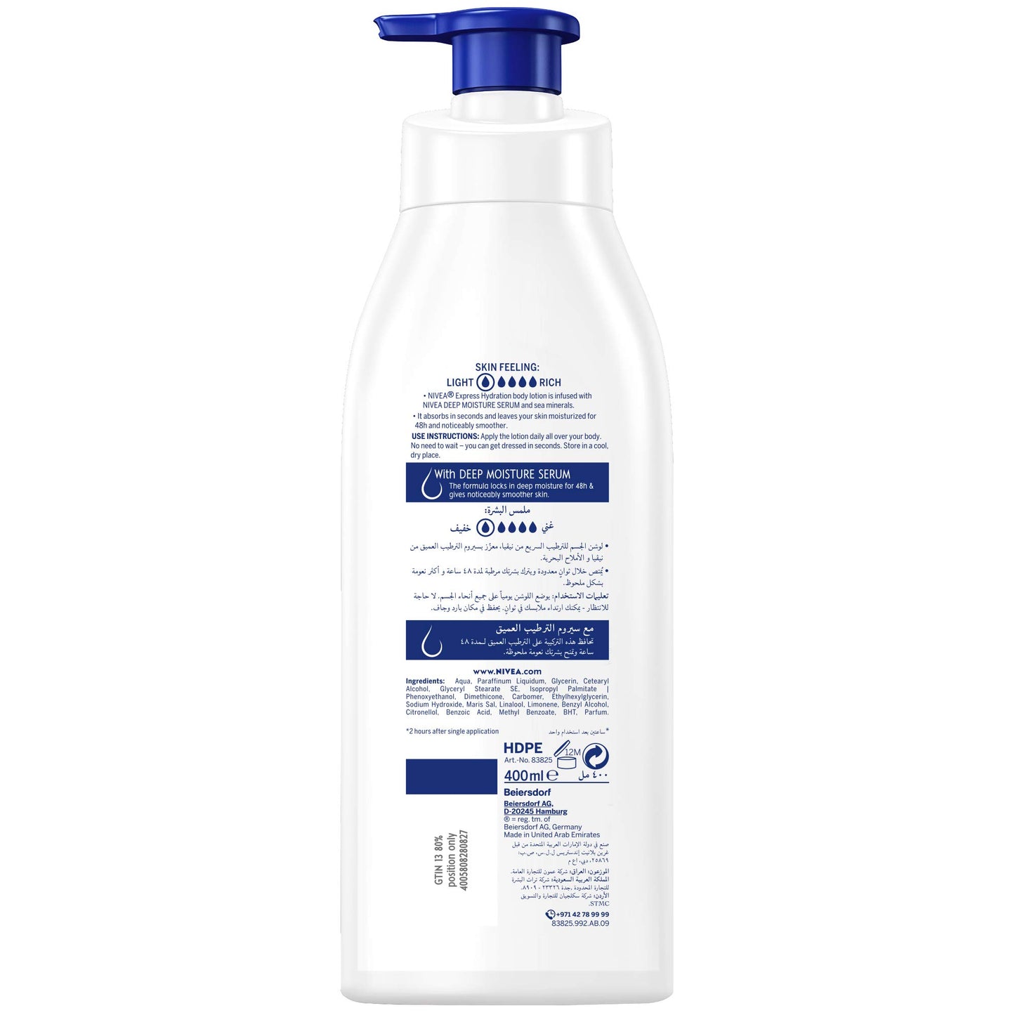 NIVEA Express Hydration Body Lotion, Sea Minerals, Normal & Dry Skin, 400Ml, Pack Of 2