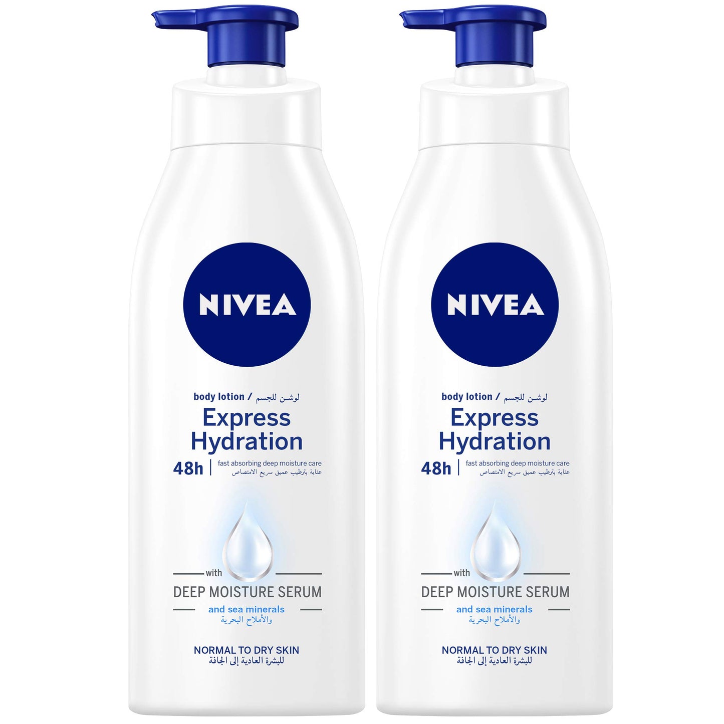 NIVEA Express Hydration Body Lotion, Sea Minerals, Normal & Dry Skin, 400Ml, Pack Of 2