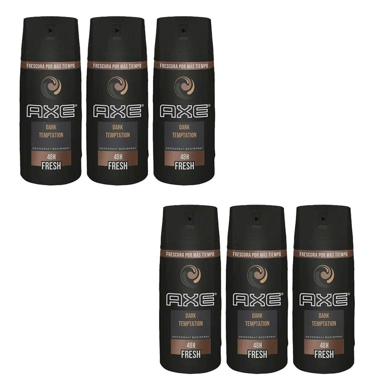 AXE Dark Temptation Body Spray Deodorant for Men, 4 Oz, Pack of 6