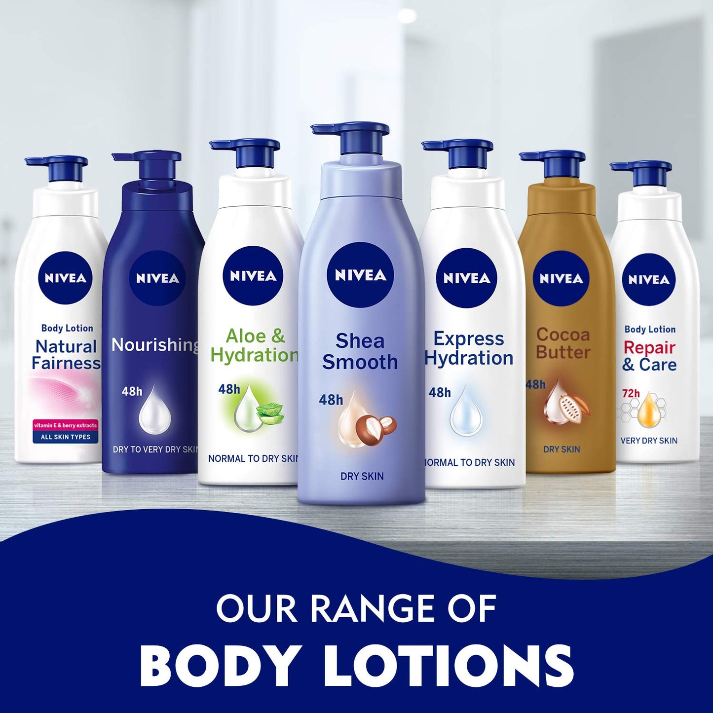 NIVEA Body Lotion Dry Skin, Moisturizing Shea Smooth Shea Butter, 2x400ml