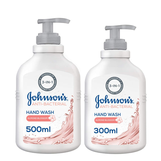 Johnson's, Liquid Hand Wash Anti-Bacterial Almond Blossom, 500 + 300 Ml