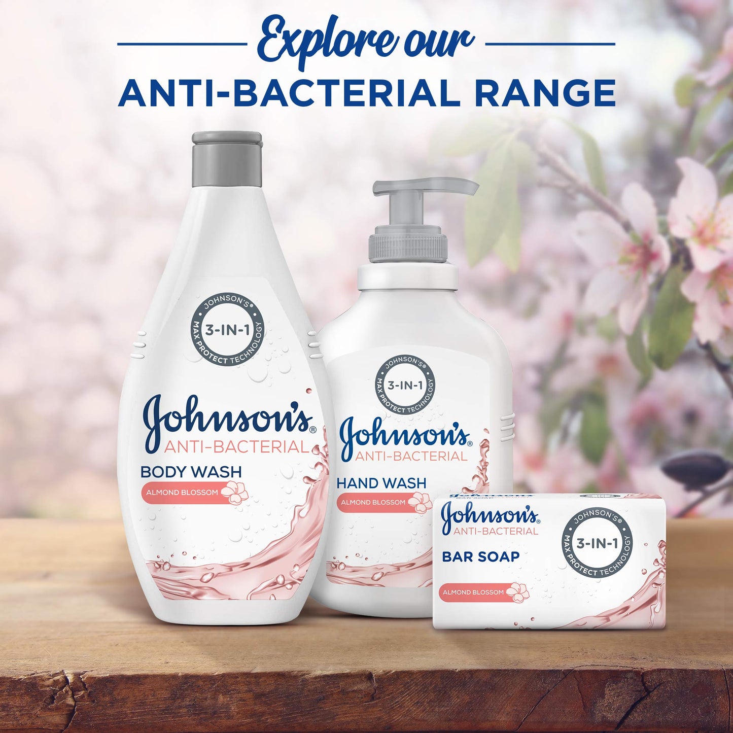 Johnson's Liquid Hand Wash, Anti-Bacterial, Almond Blossom, 500ml