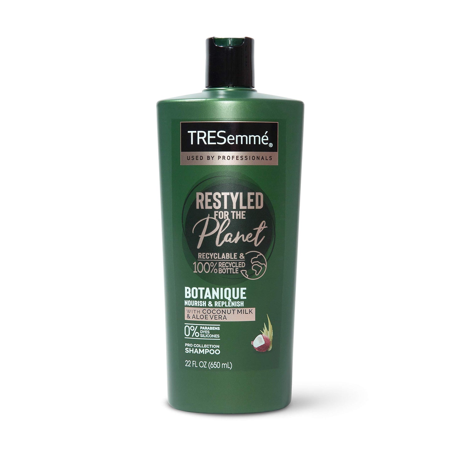 TRESemmé Botanique Shampoo Nourish and Replenish Coconut and Aloe Vera, Paraben-free, Dye-free, Silicone free Shampoo for Dry Hair, 22 oz