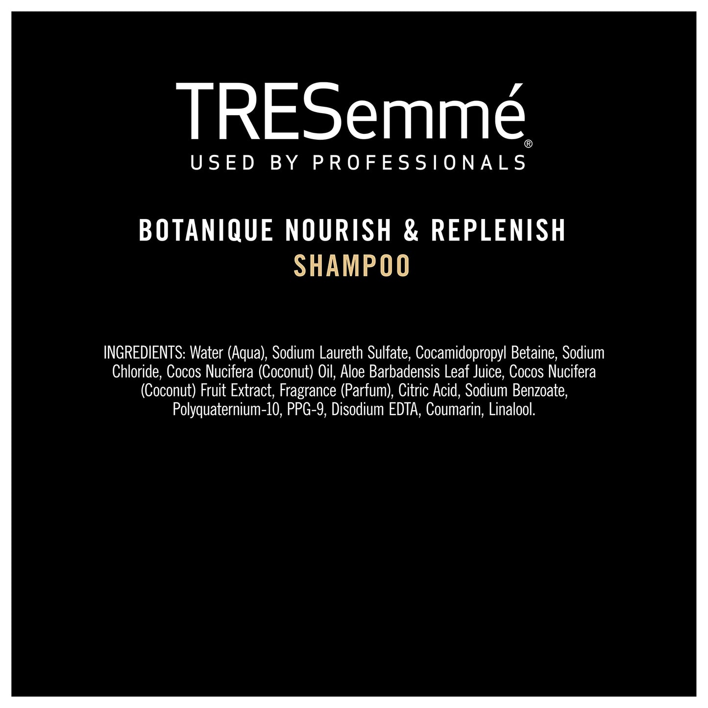 TRESemmé Botanique Shampoo Nourish and Replenish Coconut and Aloe Vera, Paraben-free, Dye-free, Silicone free Shampoo for Dry Hair, 22 oz