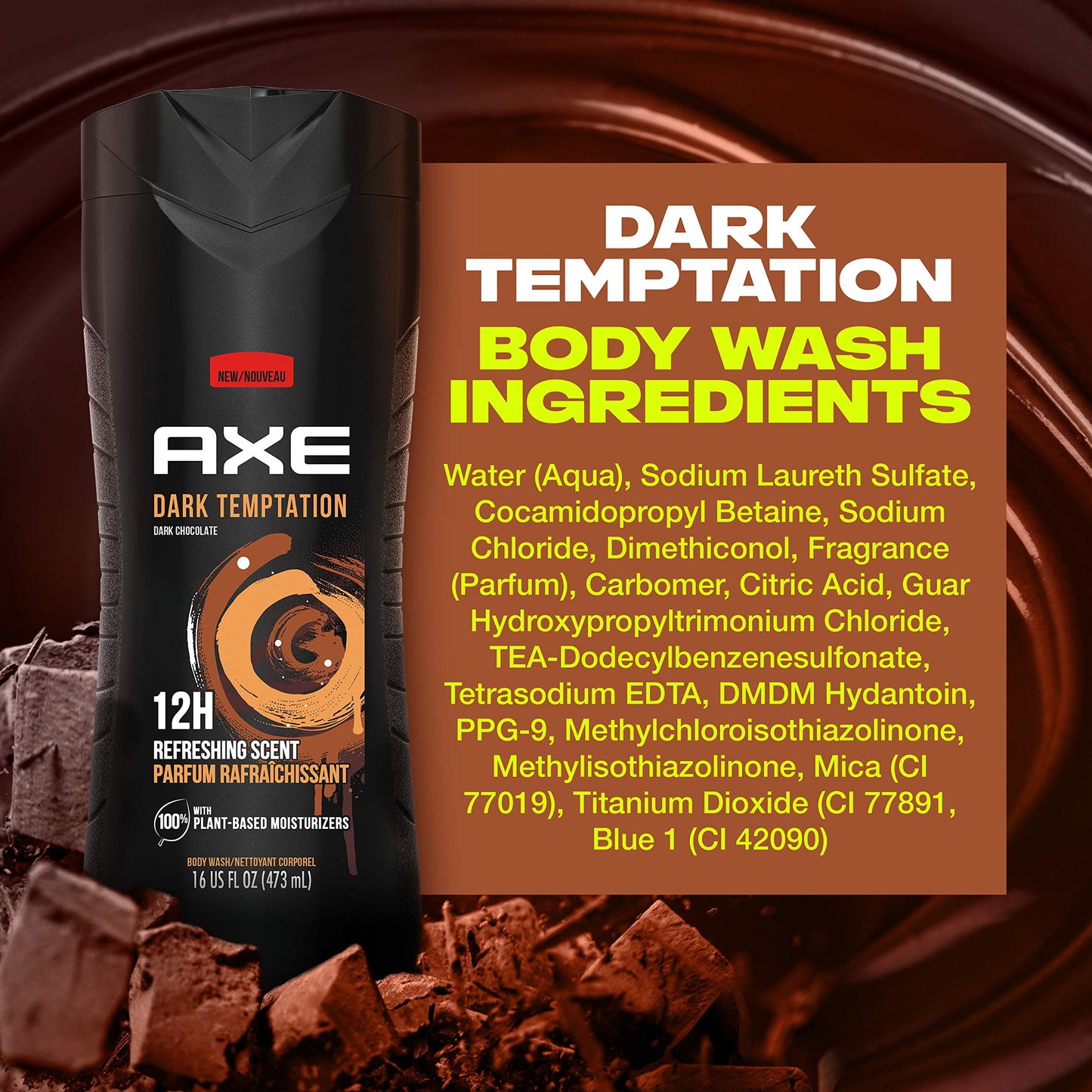 Axe Dark Temptation Revitalizing Shower Gel For Men 16 oz